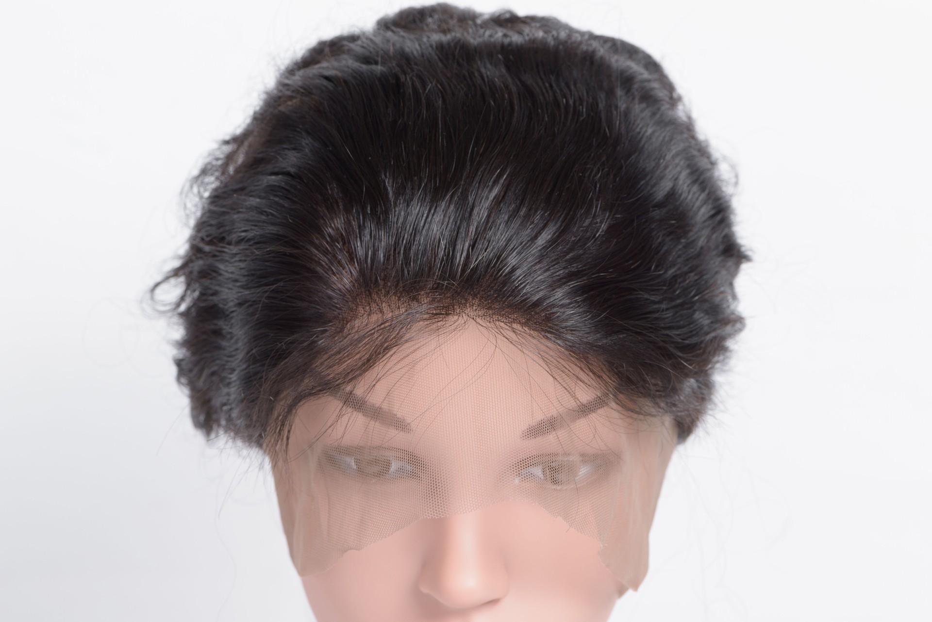 loop circled sewed deep curly black human hair weaves lace frontal closure